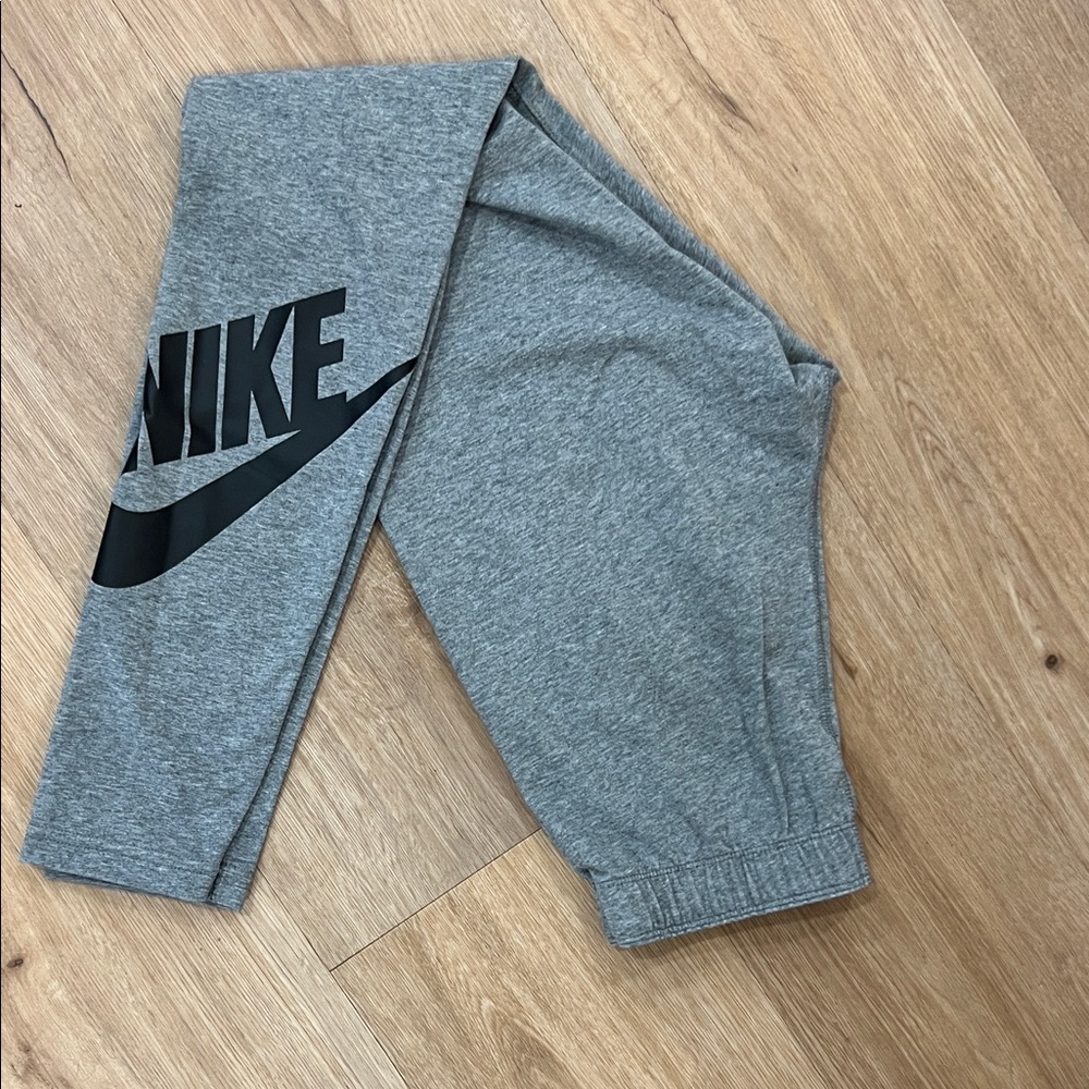 Nike womens Black Logo Gray leggings